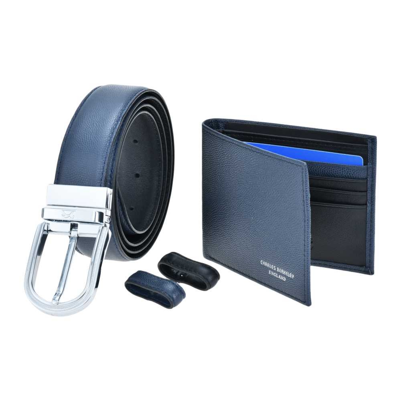 Tumbled Leather Wallet & Belt (Silver Buckle) Gift Set